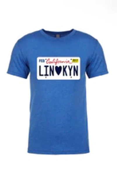 Linkyn License Plate T-Shirt (Blue and Red)